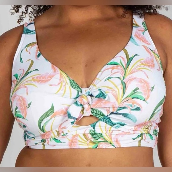 ARTESANDS April Spritz White Midriff Underwire Bikini Top D/DD CUP Sz 16 - Picture 1 of 14